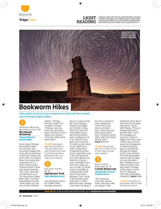 BACKPACKER Magazine: Bookworm&nbsp;Hikes