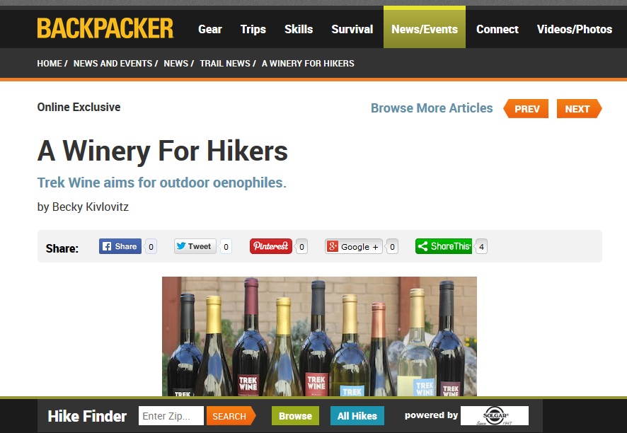 BACKPACKER Magazine: A Winery For&nbsp;Hikers
